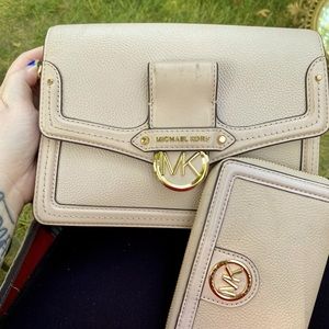 Michael Kors shoulder bag and large wallet set